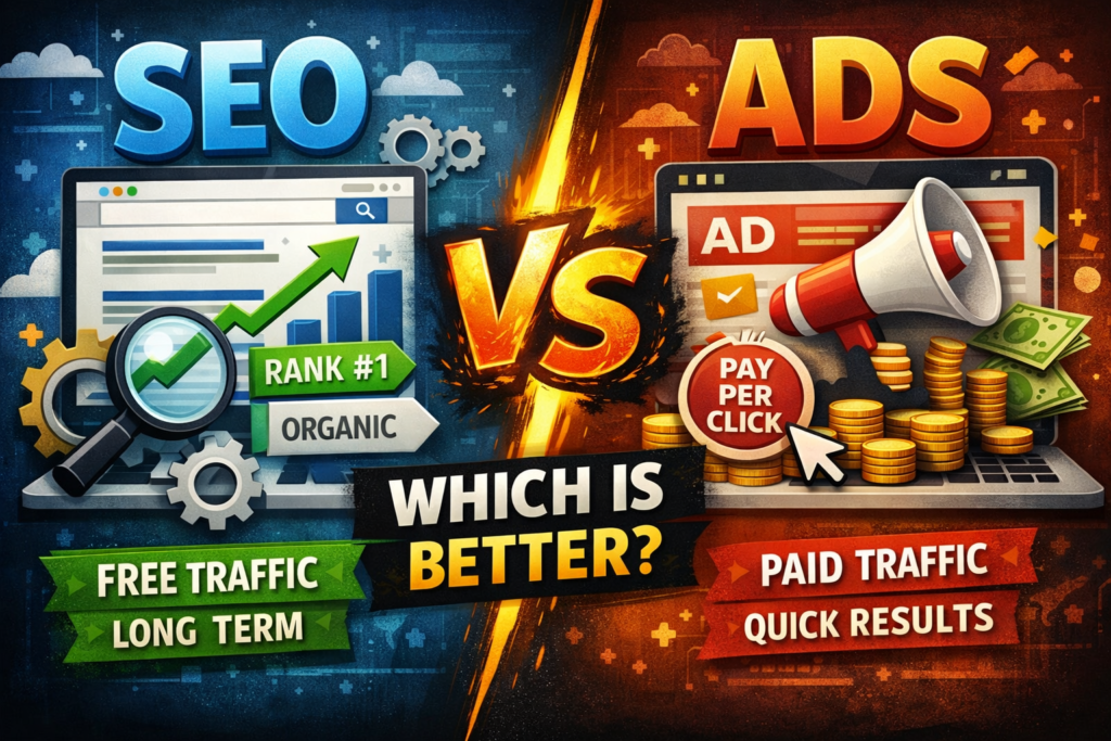 SEO vs Ads comparison for lead generation